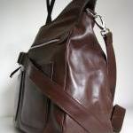 Brown Leather Weekend Travel Laptop Bag