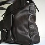 Brown Leather Pocket Shoulder Bag