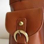 Brown Leather Pocket Messenger Bag
