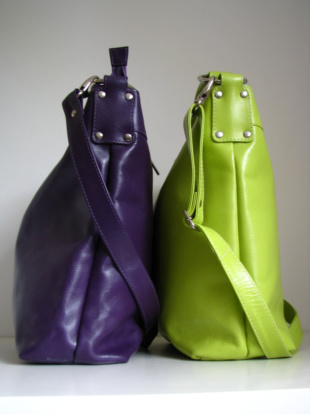 Leather Handbag Purple Messenger Bag Tote on Luulla