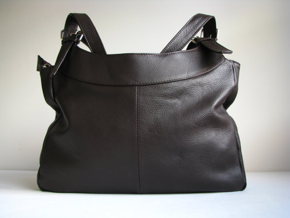 Brown Leather Shoulder Bag Yunk