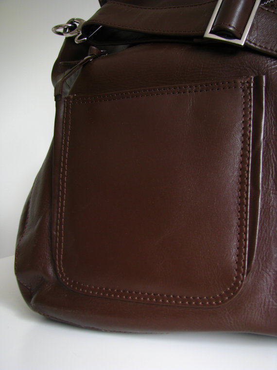 Brown Leather Weekend Travel Laptop Bag on Luulla